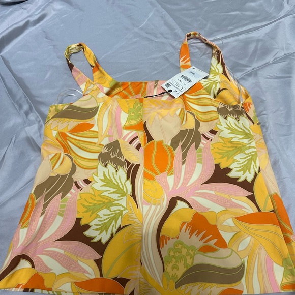 ZARA NWT! PRINTED TOP  MULTICOLORED SIZE LARGE - Picture 4 of 4